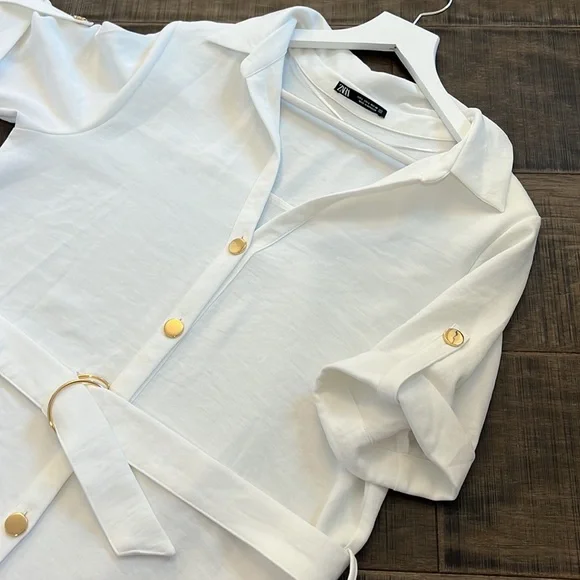 NWOT BELTED SHIRT DRESS SIZE L - Picture 10 of 16